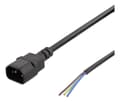Miniatyrbillede 2 af 3: C14 to open ended power cord, 2m, IEC C14, 10A, black