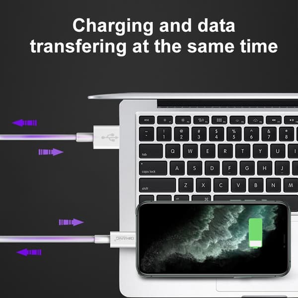 Snabb väggladdare - USB-C PD, USB-A - 20W med USB-A til Lightning kabel, 1m