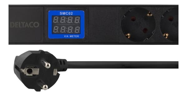 7-Outlet 19" power distrib unit, 3500W, CEE 7/3, digital