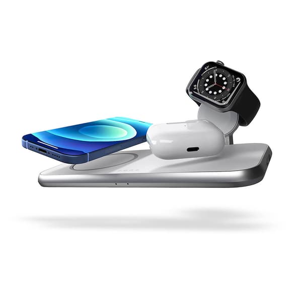 ZENS 4in1 Lader Designet for Magsafe  10W+Plass for Magsafe + USB-A + Apple Watch