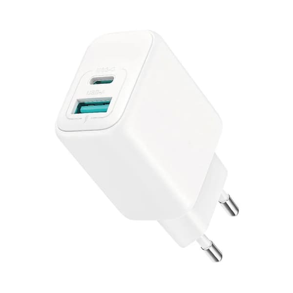 SiGN Snabbladdare USB & USB-C, PD & Q.C3.0, 3.5A, 20W - Vit