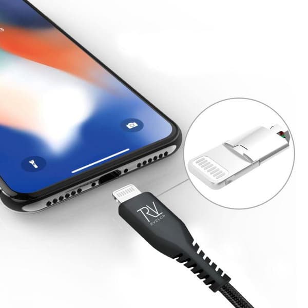 Rvelon USB-C till Lightning Kabel Flätad 1m