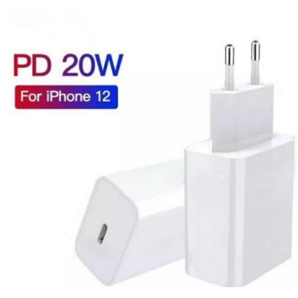 iPhone laddare för Apple 11/12/13 USB-C strömadapter 20W PD Vit