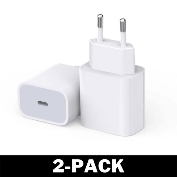 iPhone laddare för Apple 11/12/13 USB-C strömadapter 20W PD Vit