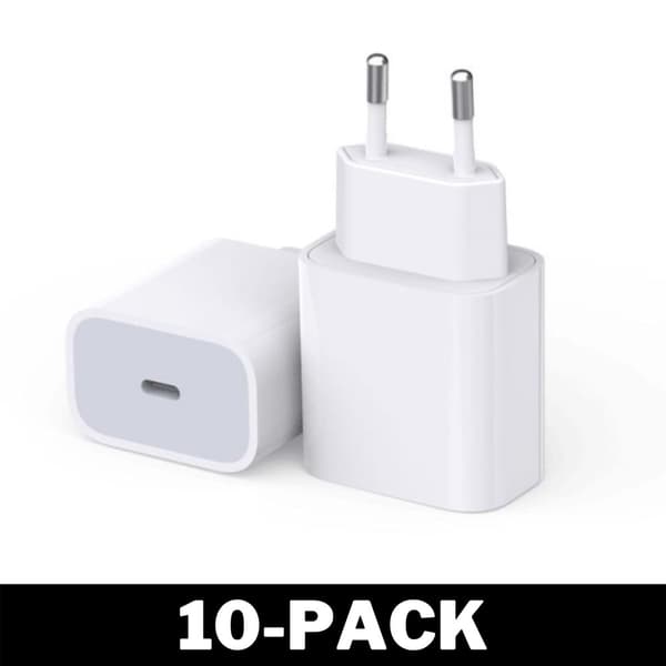 iPhone laddare för Apple 11/12/13 USB-C strömadapter 20W PD Vit