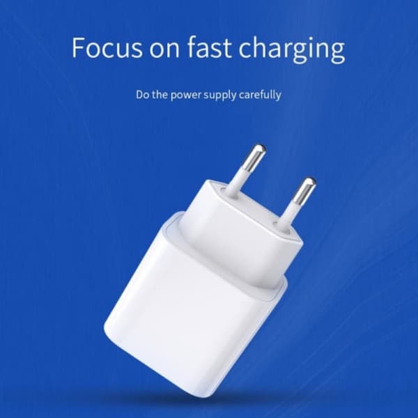 iPhone laddare för Apple 11/12/13 USB-C strömadapter 20W PD Vit