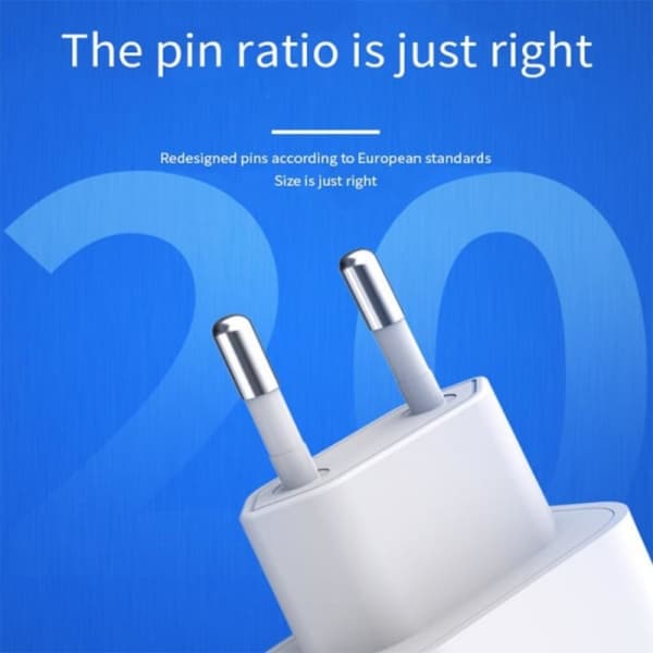 iPhone laddare för Apple 11/12/13 USB-C strömadapter 20W PD Vit