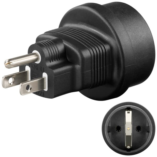 Reseadapter Europa till USA/Japan, svart