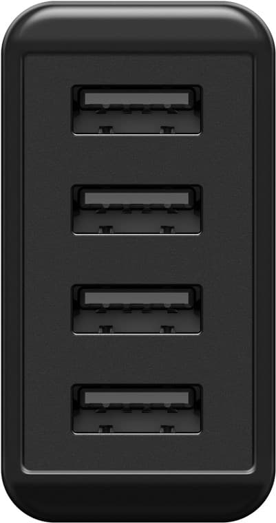 4-veis USB-lader (30W) svart