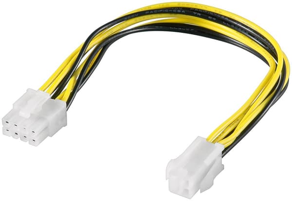 Pc-strømkabel/strømadapter ATX12 P4, 4 pin til 8 pin