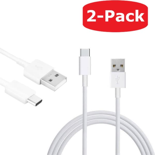 2-Pack Premium Holdbar Hurtig USB-C-kabel Quick Charge 1M Hvid