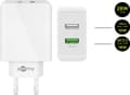 Miniatyrbilde 6 av 7: Dobbel USB hurtiglader QC3.0 28W hvit