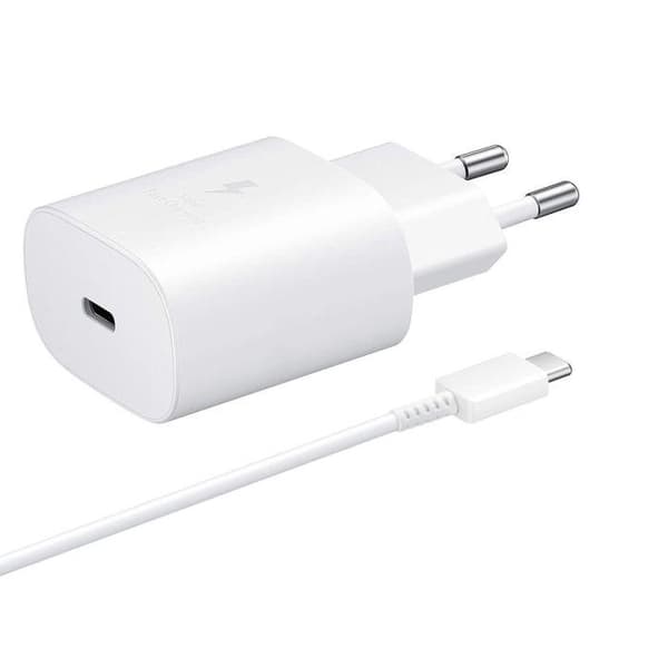 Samsung PD 25W Fast Wall CargerMed Kabel- Vit (Låda)