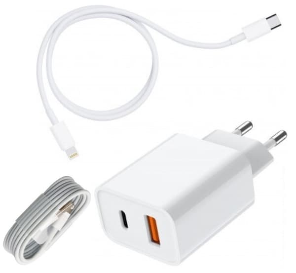 18W USB-C med2 kablar för iphone11/12/13