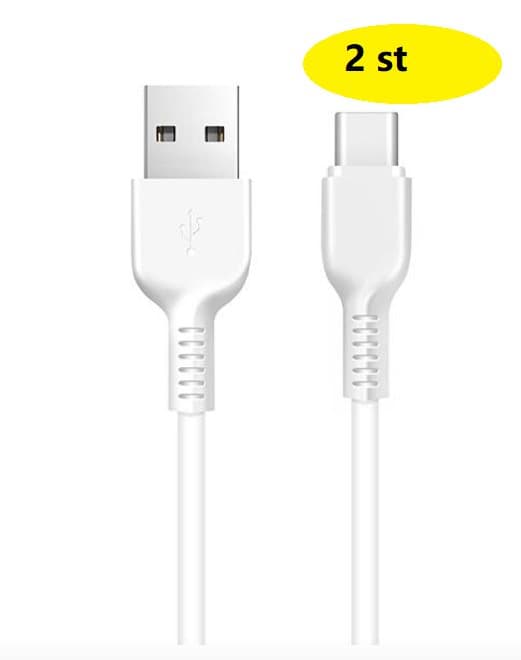 2 st 3m hoco usb-c kablar vit