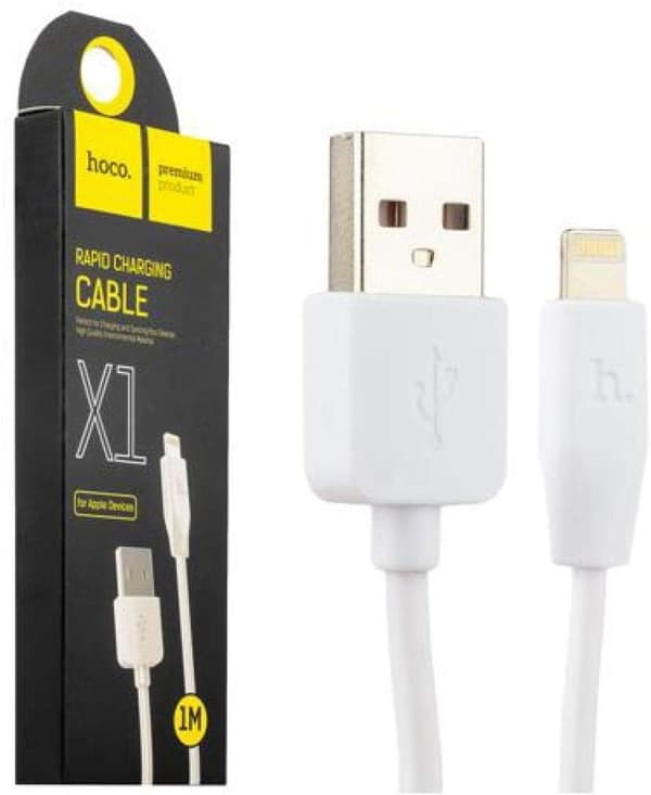 2 st 1m Hoco iphone kablar vit