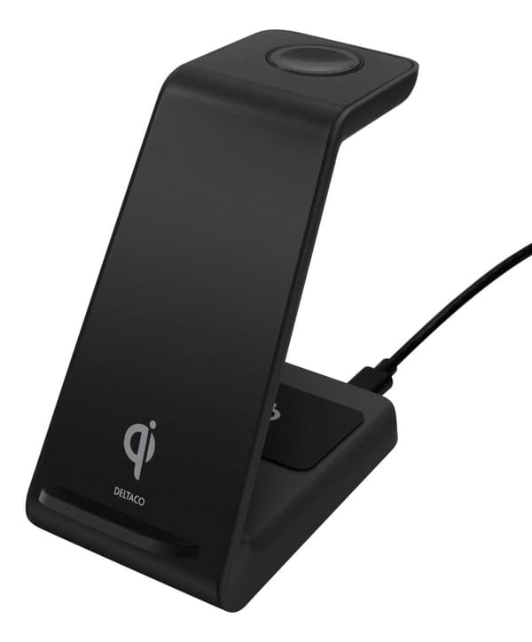 3-in-1 wireless charger stand, 15 W, 5 W, 3 W, black