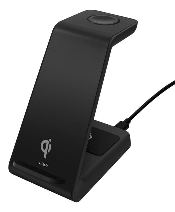 3-in-1 wireless charger stand, 15 W, 5 W, 3 W, black