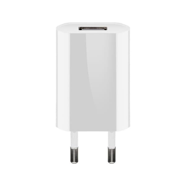Goobay USB-lader 5W - kompakt veggadapter med 1x USB-port Hvit