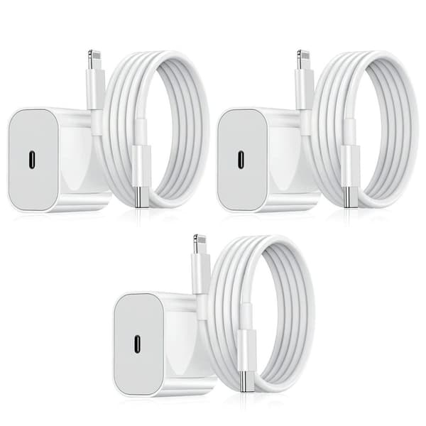 Lader til iPhone - Hurtiglader - Adapter + Kabel 20W USB-C 3-Pack iPhone Lader til iPhone - Hurtiglader - Adapter + Kabel 20W USB-C 3-Pack iPhone