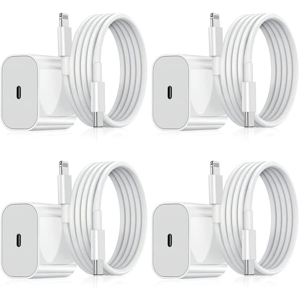 Laddare för iPhone/Samsung - Snabbladdare - Adapter / Kabel 20W USB-C 4-Pack iPhone