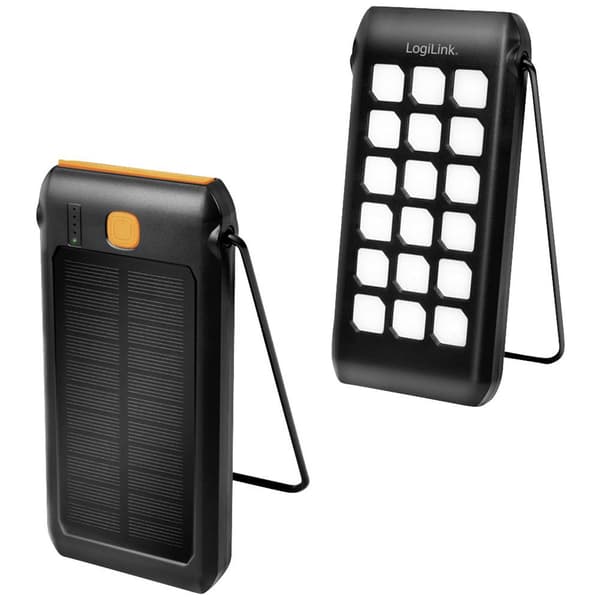 LogiLink PA0273 Solcells-powerbank Laddström solcell 250 mA Batterikapacitet 10000 mAh