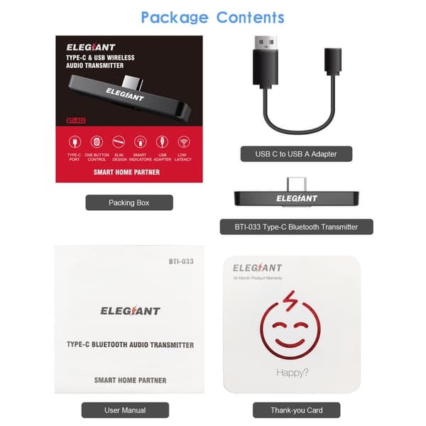 UUSI bluetooth 5.0 lähetin langaton äänisovitin kuulokkeet kaiuttimet tukevat USB- ja Type-C-liitäntää