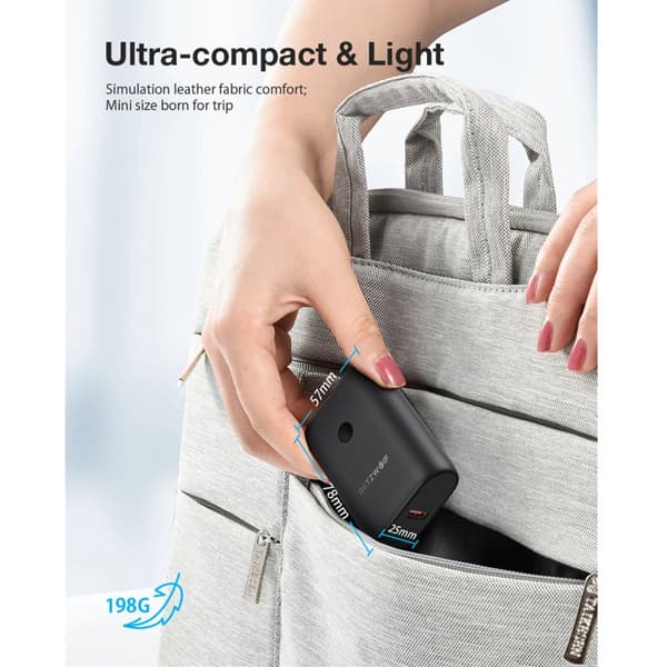 BlitzWolf BW-P16 10000mAh Mini Power Bank ekstern batteristrømforsyning med 20W USB-C PD&18W USB-A QC3.0 Hurtigopladning til smartphones