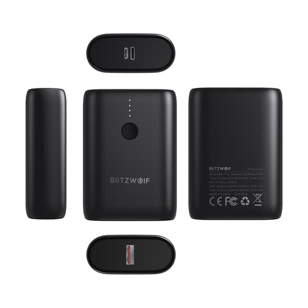 BlitzWolf BW-P16 10000mAh Mini Power Bank ekstern batteristrømforsyning med 20W USB-C PD&18W USB-A QC3.0 Hurtigopladning til smartphones