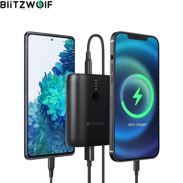 BlitzWolf BW-P16 10000mAh Mini Power Bank Externt batteri Strömförsörjning med 20W USB-C PD&18W USB-A QC3.0 Snabbladdning för smartphones
