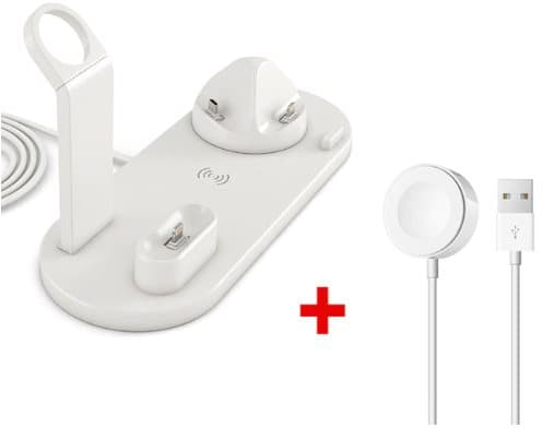 3 i 1 trådlös laddare för Apple och Android vit