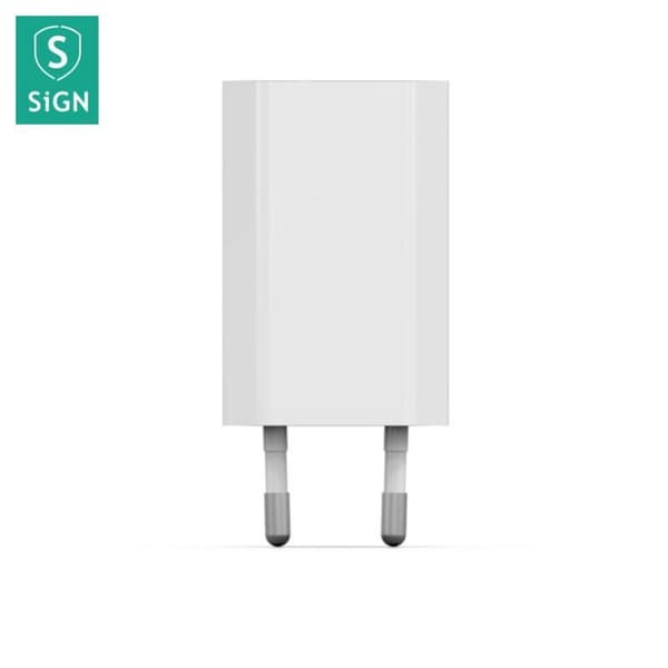 SiGN USB-C Laddare 1A, 2m - Vit