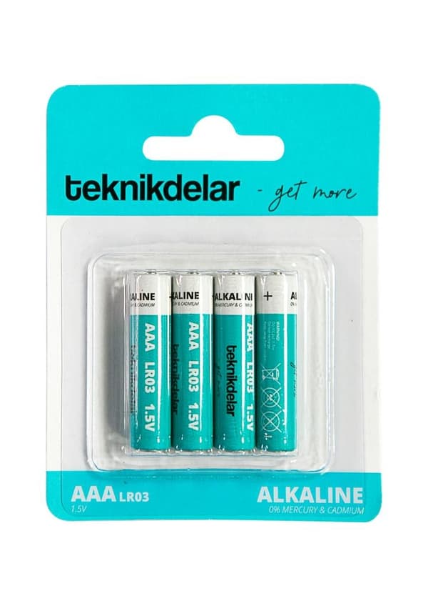 Teknikdelar AAA Batteri Alkaline 1.5V, 4-pack
