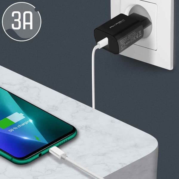 USB-C-laddare - Akashi - 20W - Snabbladdning - Svart - För smartphones