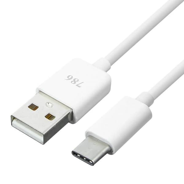 Universal USB-laddare 2.1A + USB Typ C-kabel Laddning & Synchro Vit