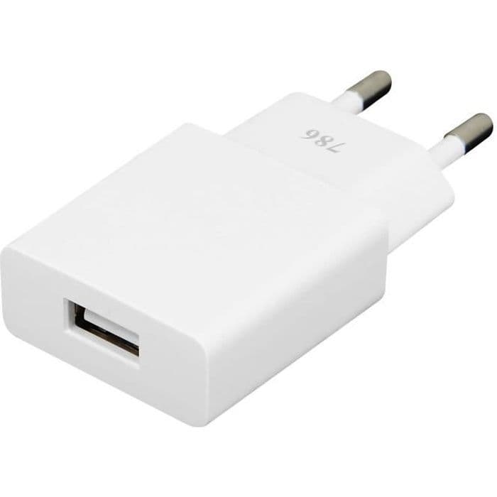 Universal USB-laddare 2.1A + USB Typ C-kabel Laddning & Synchro Vit