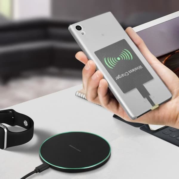 Qi-laddare - Laddningspaket - Micro-USB - Snabbladdning - Kompatibel med USB-C - Svart