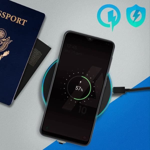 Qi-laddare - Laddningspaket - Micro-USB - Snabbladdning - Kompatibel med USB-C - Svart