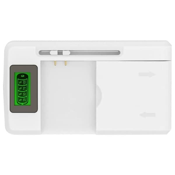 Universalladdare - Vit - LED-indikator - Laddar 2 batterier - USB-ingång