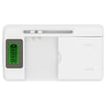 Miniatyrbild 4 av 4: Universalladdare - Vit - LED-indikator - Laddar 2 batterier - USB-ingång