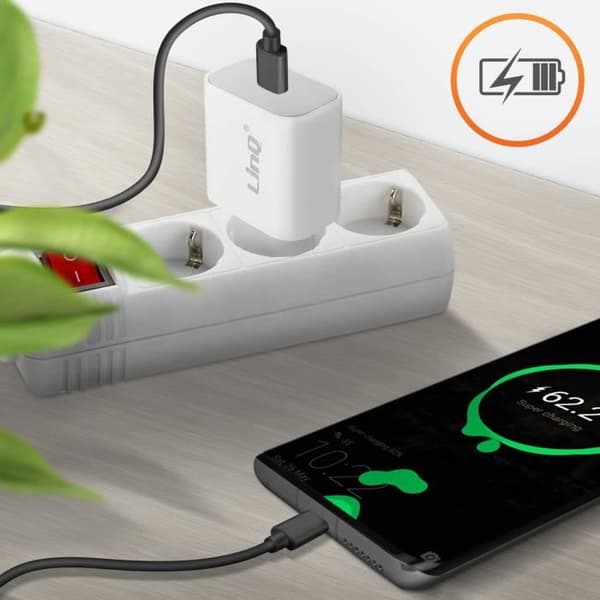 USB-C väggladdare - LINQ - 20W - Snabbladdning - Laddningsskydd - Kompakt design