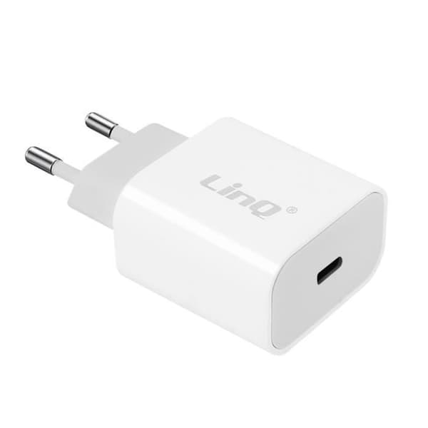 USB-C väggladdare - LINQ - 20W - Snabbladdning - Laddningsskydd - Kompakt design