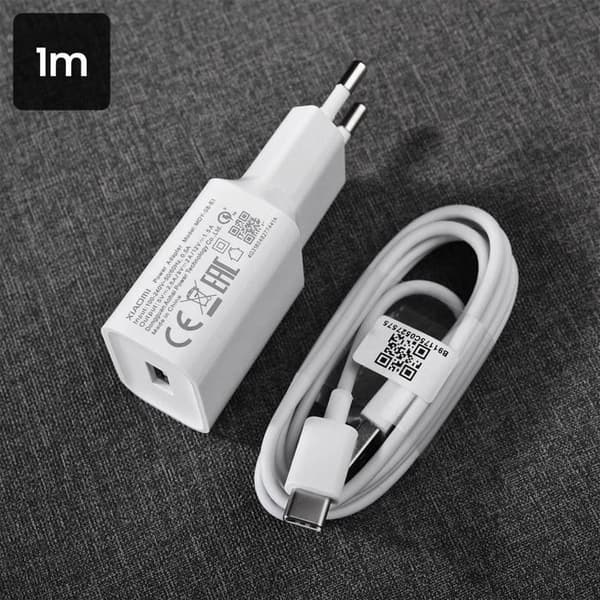 2A nätladdare - XIAOMI - 1,2 m USB Type C-kabel - Snabbladdning - QuickCharge 2.0/3.0 kompatibel