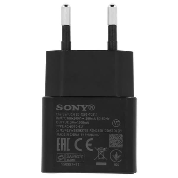 Nätladdare Sony UCH20 1.5A Svart Smartphone - USB typ C-kabel ingår