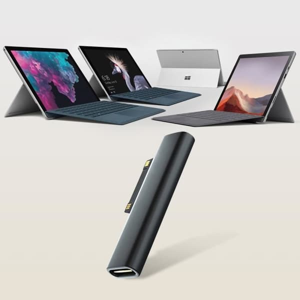 USB-C-adapter - Microsoft - Surface Pro 7/6/5/4 - Snabbladdning - Överspänningsskydd - Plug and Play