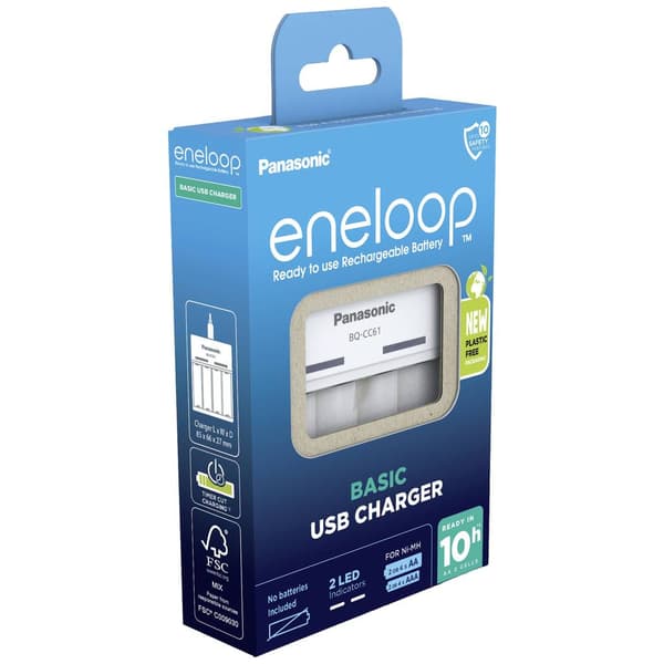 Panasonic BQ-CC61 Batteriladdare NiMH AAA (R03), AA (R6)