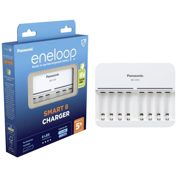 Panasonic BQ-CC63E Batteriladdare NiMH AAA (R03), AA (R6)