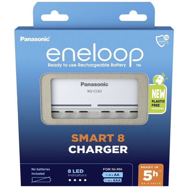 Panasonic BQ-CC63E Batteriladdare NiMH AAA (R03), AA (R6)
