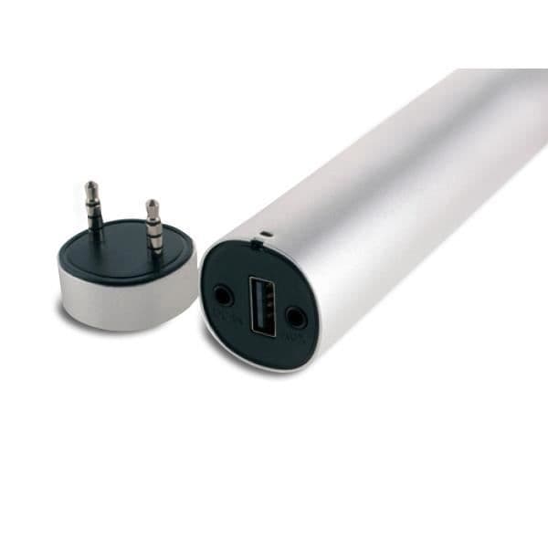 Micro USB batteriladdare med högtalaruttag.