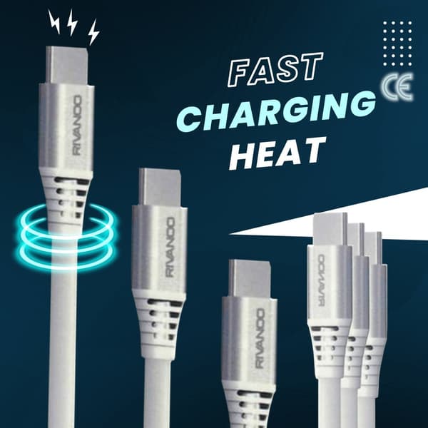 3 Pack 1M USB-C Type-C Laddkabel Quick Charge 18W Vit